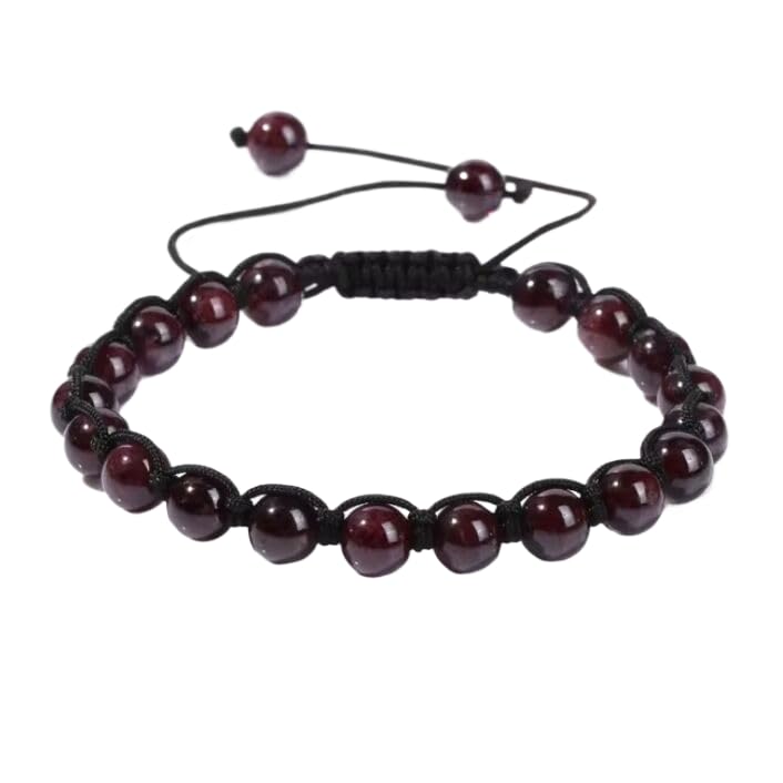 Bracelet en pierre naturelle authentique avec cordon tressé de haute qualité