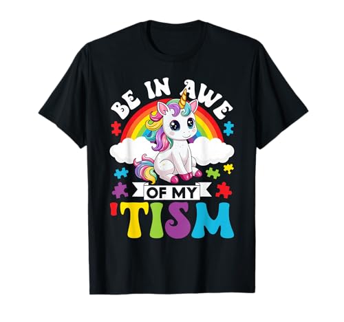 Cute Be in Awe of My 'Tism Unicorn Autism Awareness Kid Girl T-Shirt
