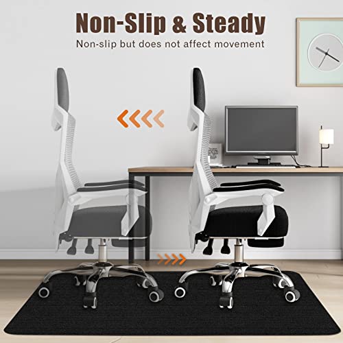 Hardwood Floors,Tile Non-Slip Office Chair Mat,Computer Chair Mat,For Rolling Chair,Large Floor Protector,Easy Clean And Flat Without Curling,Black(47"X36") #TOP1