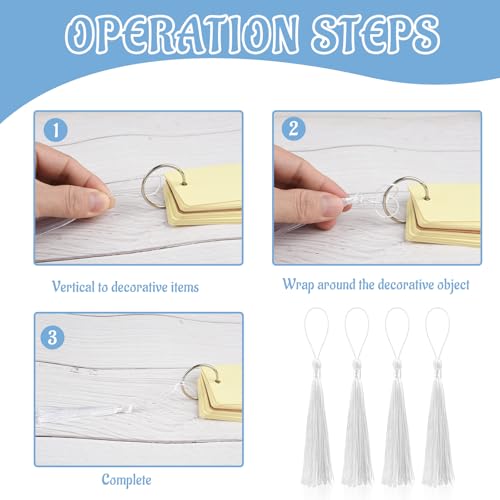 Image of 100 Pcs Bookmark Tassels Bulk White Soft Craft Silky Handmade Mini Tassels for Jewelry Making with Loops for DIY Craft Accessory Dress Decoration
