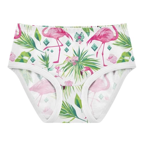 Wusikd Pink Flaminigo Girls' Underwear Cotton Palm Leaves Girls Briefs Soft Toddler Underwear 2T - Main Image