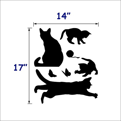 Vinilo Decorativo Gatos jugando con Mariposa 37x21 in miniatura 6