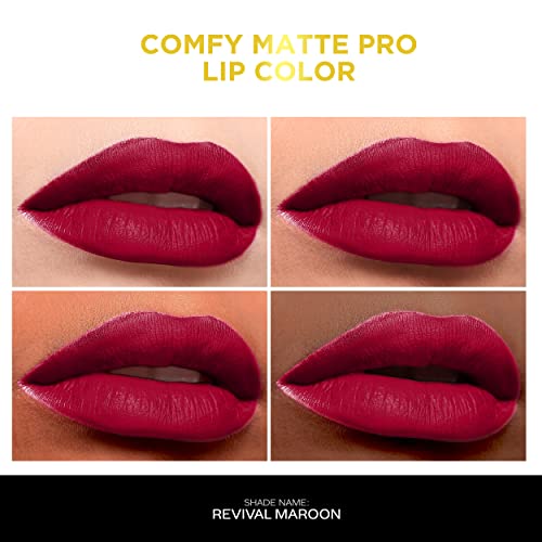 Image of FACESCANADA Comfy Matte Pro Liquid Lipstick - Revival Maroon 14, 5.5 ml | 10HR Longstay | Intense Color | Macadamia Oil & Olive Butter Infused | Lightweight Super Smooth | No Dryness | No Alcohol