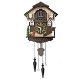 Bffcnl Orologio a Cucù a Forma di Casetta Elemento D'arredo Catene Pendenti Decorazione Elegante, Quadrante Con Numeri Arabi