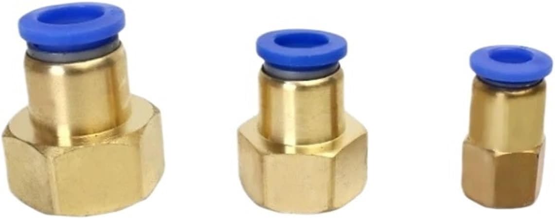 10pcs PCF Air Pipe Fitting 4 6 8 10 12mm Hose Tube 1/8 3/8 1/2 1/4 BSPT Female Thread Brass Pneumatic Connector Quick Joint(PCF8-03)