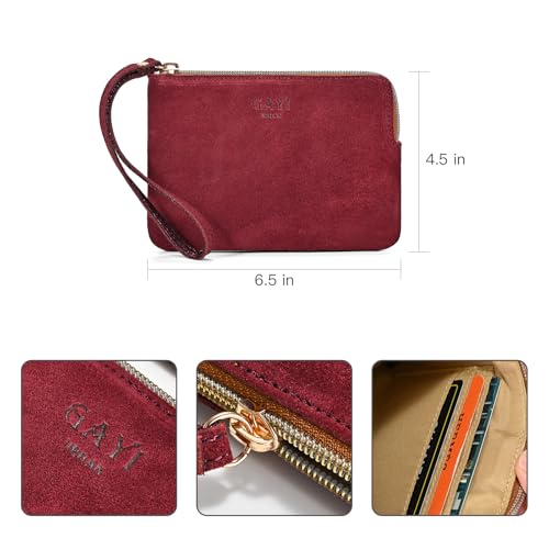 Image of Genuine Leather 4.5 x 6.5 Wristlet Purse for Women, Evening Wristlet Pouch Clutch Bag