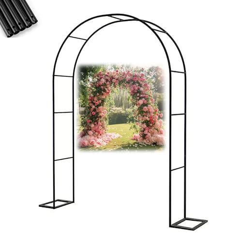 Arche de Jardin, Arceau à Rosiers en Métal, Treillis de Pergola Largeurs 80 140 200 240 300 400 cm, Tuteur Tonnelle Extérieure, Support pour Plantes Grimpantes, Décoration Mariage(L80 x H200 cm)