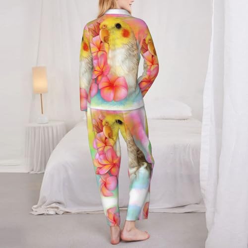 Pyjama calopsitte anti-froid ensemble de nuit douillet 2 pièces - 3