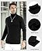 Men Slim Fit Lightweight Long Sleeve Pullover Top Turtleneck T-Shirt(Black,L)