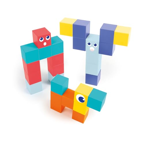 LUDI – Cubes Magnétiques – Jeu de Construction magnétique Nomade – 28 Cubes aimantés –...
