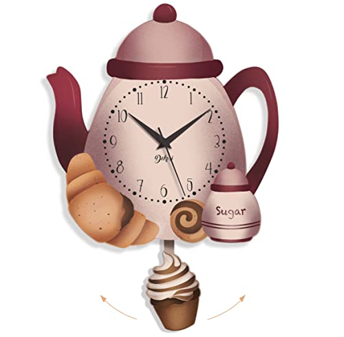 DEKORI Orologio con pendolo da cucina, silenzioso, per tutta la famiglia. Arreda e rallegra ogni ambiente della casa. Prodotto in Italia