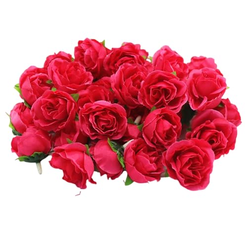 Obotsnoi Lot de 200 têtes de roses artificielles pour loisirs créatifs, 3,9 cm, petite tête de rose pour mariage, centre de table et décoration d'intérieur