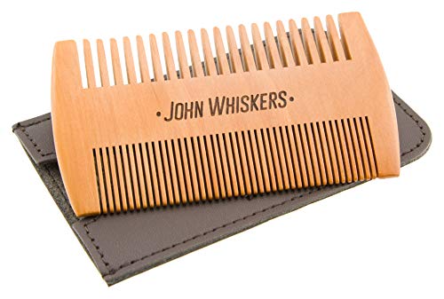 Bartkamm John Whiskers mit Reise-Etui, antistatischer Duo-Kamm