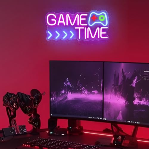Image of LED Game Sign Game Zone Neon Signs Gaming Room Wall Art Decor Man Cave Lights Signs Gamer Home Bedroom Decoration USB Powered Brightness Adjustable