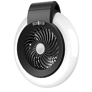 NIDONE Ventilateur de Camping avec Lanterne LED Portable Lampe de Tente de Batterie Rechargeable USB 3600mAh avec Support de Support de Crochet Suspendu