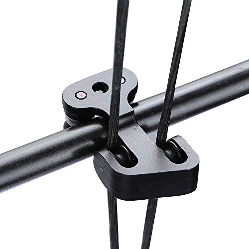 Archery Cable Slide Aluminium Alloy Arrow Compound Bow String Splitter Roller Glide (Black)
