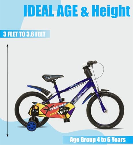 Image of JUNIOR KID 16 Inch JKX Series Kids Rigid Cycle for Boys & Girls 4 to 7 Years with Training Wheel Navy