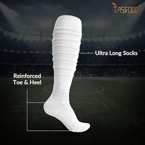 JASGOOD Scrunch Football Socks,Extra Long Padded Athletic Socks for Youth & Men, Scrunch Socks + Arm Sleeves + Wristbands4