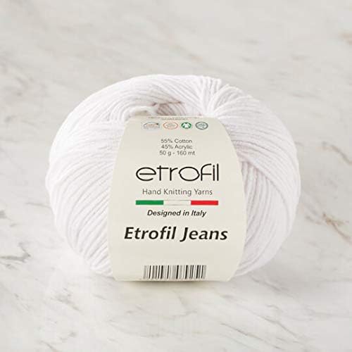 10 Ball (Skeins) Etrofil Jeans Yarn, 55% Cotton 45% Acrylic, Each 50 g (1.76 oz), 160 m (174 yds), Yarn Weight: 2 : Fine-Sport, Dark Beige - 005