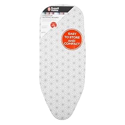 A superb alterative to large ironing boards, this Russell Hobbs table top design is a great addition to any home with limited storage. Made with a durable, powder coated steel frame, the board is lightweight but provides a solid surface so you can ir...