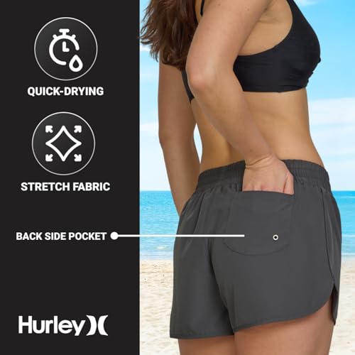 Image of Hurley 3 inch Swim Board Shorts for Women, Swim Shorts Women, Swimming Bottoms