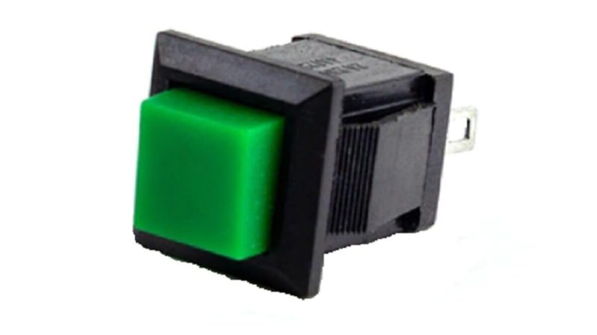 SHOKITECH Red,Green,Yellow DS-430 2PIN ON-OFF Self-Reset Square Push Button Switch 3 switch 2
