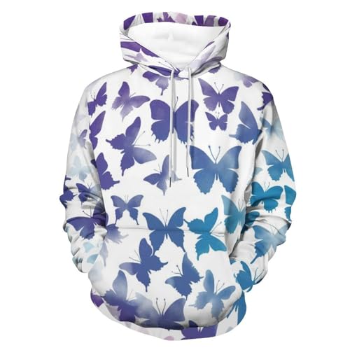 Sweat à capuche papillon violet : retrouvez le plaisir d'un cocon de douceur en taille S
