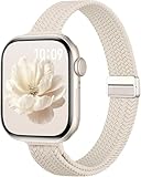 Mycvlleon Slim Braided Loop with Magnetic Clasp Compatible with Apple Watch Band 38mm 40mm 41mm 42mm Nylon Thin Solo Loop Elastic Straps for iWatch Bands Series 11 10 9 8 7 SE 6 5 4 3 2 1