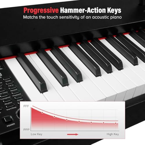 Image of Kadence DP01WBK GEN25 Digital Piano | 88 Weighted Progressive Hammer Keys | Portable with Wooden Stand, Triple Pedal, MIDI | French Dream Chip | 2025 Edition | Black