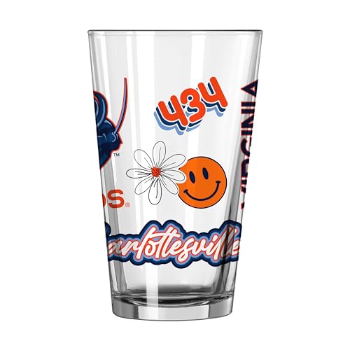 Image of Logo Brands NCAA 16 oz Pint Glass - Durable Glass With Bold Team Color- Chip-Resistant Rim Drinkware For Fans, Tailgates, Home Bars & Everyday Use