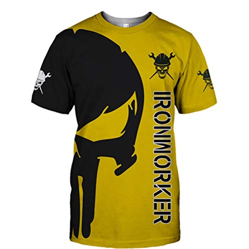 Heart Gifts Black Yelow Ironworker Punisher Skull 3D All Over Printed Pullover Hoodie, T-Shirt, Zip Hoodie, Sweatshirt, Hawaiian Shirt, Polo T-Shirt, Tank Top for Men and Women