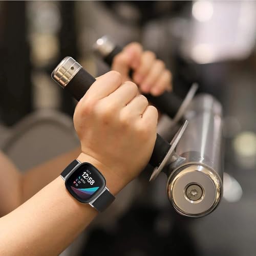 Image of YODI Watch Band Compatible with Fitbit Versa 4 / Fit bit Versa 3 / Fitbit Sense /Sense 2 Band, Soft Replacement Silicone Wristband for Women Flexible Waterproof Sport Watch Strap for Men Large