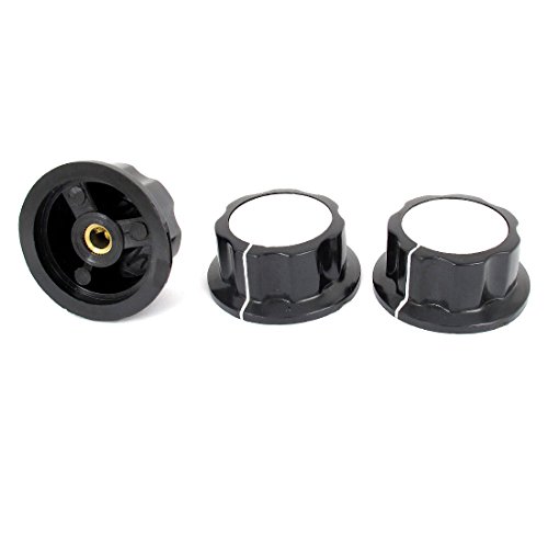 uxcell a14071800ux0092 Adjustable Turn 36 mm Top 6 mm Shaft Insert Diameter Potentiometer Rotary Knobs, 3 Piece