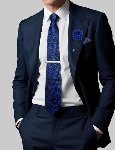Image of DiBanGu Silk Zipper Ties for Men, Formal Pre-tied Necktie | Adjustable Tie,6PCS,Various Design Styles,Jacquard Woven,Skin-friendly,Practical Gift,Great for Wedding Party,Business Formal