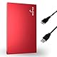 Storite Externe tragbare Festplatte 320 GB mit USB 3.0, externer Backup-Speicher, schnelle Datenübertragung, geeignet für PC, Mac, Windows, Gaming, Laptop und Desktop (rot)