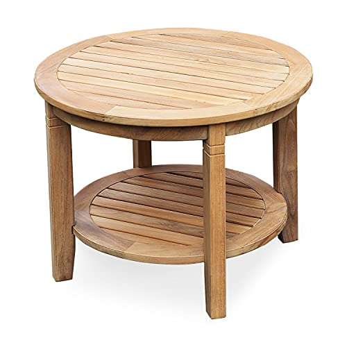 Cambridge Casual Arie Patio Side Table, Plantation, 24 Inch/Natural Teak #TOP7