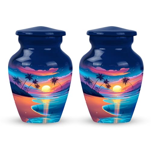Image of Beach Urn Urn for Ashes for Men & Women 3 Inch 2 Qty | Funeral Urns for Ashes Memorial Keepsakes for Human