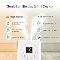 Levoit Smart Luftbefeuchter für große Räume, Top-Fill Humidifier, Warm&Kalter Nebel max 550 ml/h, bis 40-70m², leise Raumbefeuchter für Kinderzimmer, Pflanzen, Auto Shut-off, 6 L, Weiß – Ansicht 3