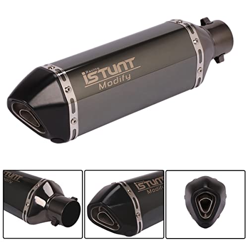 Yosayusa Universal Motorcycle Exhaust Pipe Slip On With Baffle Muffler 1.5-2" Inlet W/Db Killer 51Mm Silencer Muffler (370Mm) #TOP4