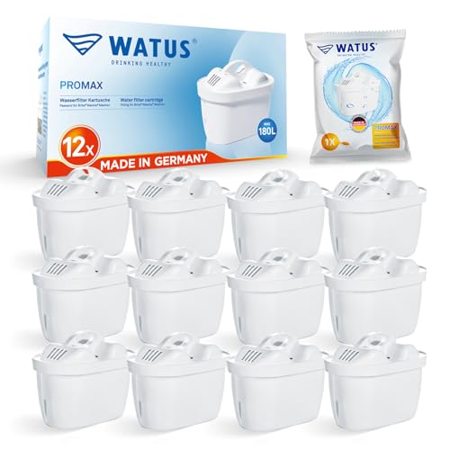 Watus Filtro, Para Cartuchos Brita Filtro/Brita Maxtra Pro/Brita Maxtra Plus, Fabricados en Alemania, Reducen el Plomo, El Cloro, Los Metales Pesados ​​y La Cal en El Agua (12)