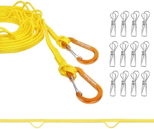 6-Pack Portable Travel Clothesline – 16.4 Ft Adjustable Nylon Drying Rope With Hooks For Indoor, Outdoor & Camping - View #7