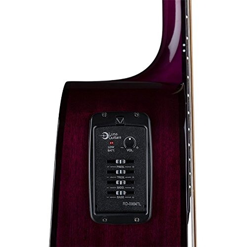 Amazon.com: Luna Gypsy Quilt Top Acoustic/Electric Guitar, Trans