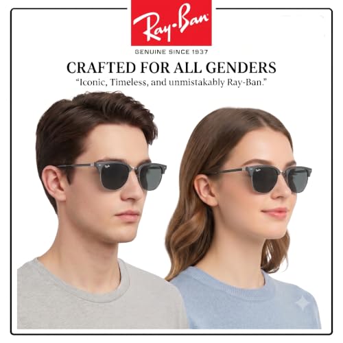 Image of Ray-Ban RB4416 NEW CLUBMASTER Square-Round Shaped Sunglasses for Men & Women with Official RAYBAN Eyewear Kit