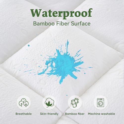 Waterproof 4 Inch Memory Foam Mattress Topper Dual LayerTwin XL Size2 Inch Egg Crate Gel Memory Foam Plus 2 Inch Waterproof Bamboo Mattress Pad Cover Down Alternative with 8-21 Inch Deep Pocket by Daluvenix - Image 2