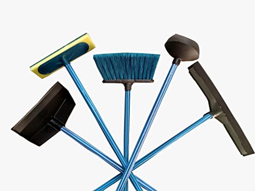 Kit Vassoura, Rodo, Pá de Lixo, Limpa (esfregão) Azulejo e desentupidor de banheiro - Rochinha Varej