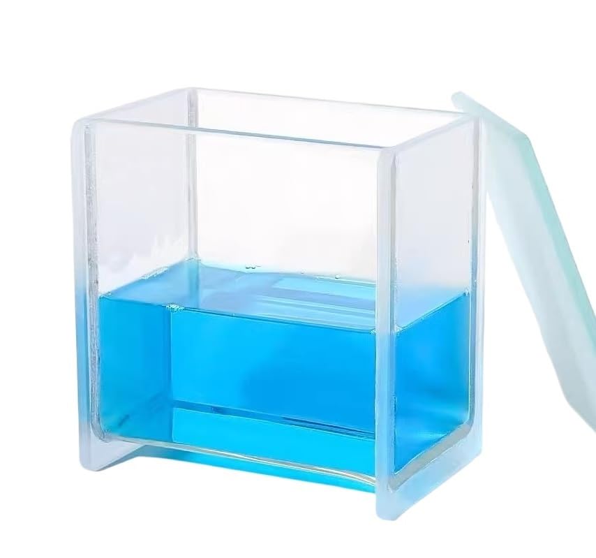 TLC Developing Tank Lab Double Developing Chamber Heavy-Duty Molded Solvent Glass Staining Chamber Dimension(L*H) 100 * 100mm