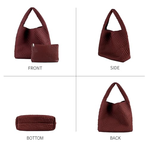 Woven Tote Bag For Women,Vegan Leather Hand Woven Handbags And Purse,Shoulder Bag Top-Handle Bag All-Match Underarm Bag2