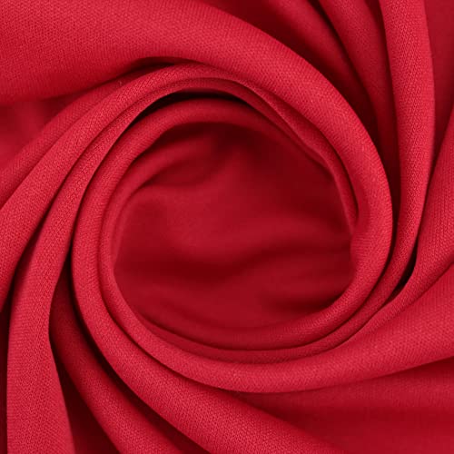TELA PUNTO DE SEDA COLOR LISO POR METROS SERIE NAPOLI, ANCHO 150cm (ROJO, 1 METRO)