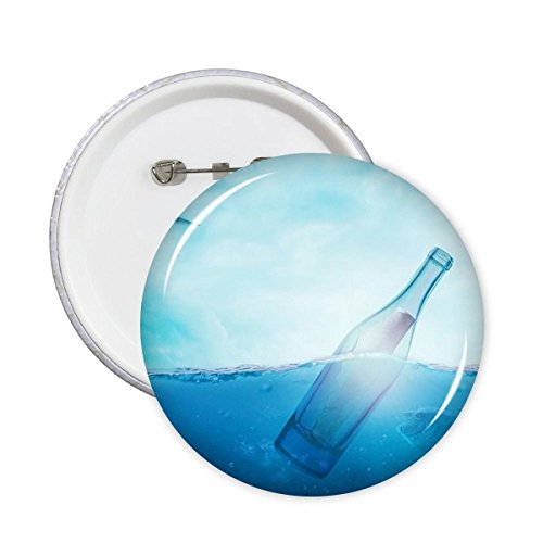 Pins badge bouton image océan en verre pour relooker une veste terne lot de 5 ronds L