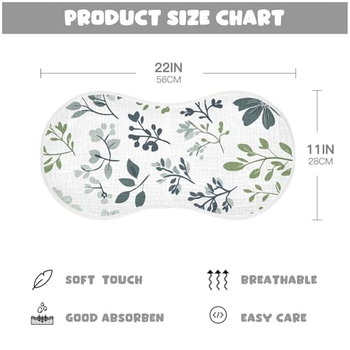 4 Pack Floral Muslin Burp Cloths Cotton Absorbent Baby Burping Rags for Boys Girls Soft Newborn Burp Bibs, 22 x 11 Inch4